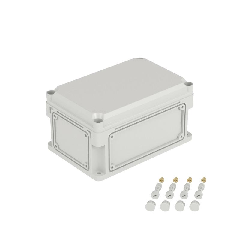 Корпус пластиковый RAM box IP67 300х200х160 мм (высота крышки 35) стенка с выбивными фланцами непрозрачная крышка