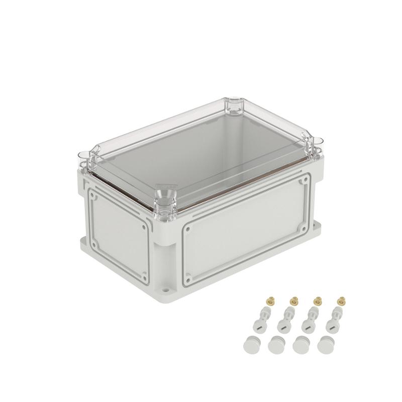 Корпус пластиковый RAM box IP67 300х200х160 мм (высота крышки 35) стенка с выбивными фланцами прозрачная крышка