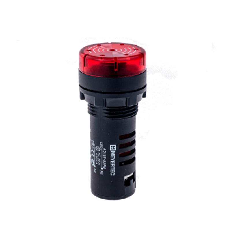 Звонок с подсветкой, 80дБ, красный 220V AC MT22-SM220