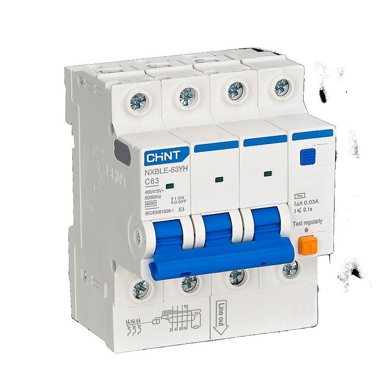 Выключатель автоматический дифференциального тока NXBLE-63YH 3P C20 300мА тип AC 6кА, электронный (R)