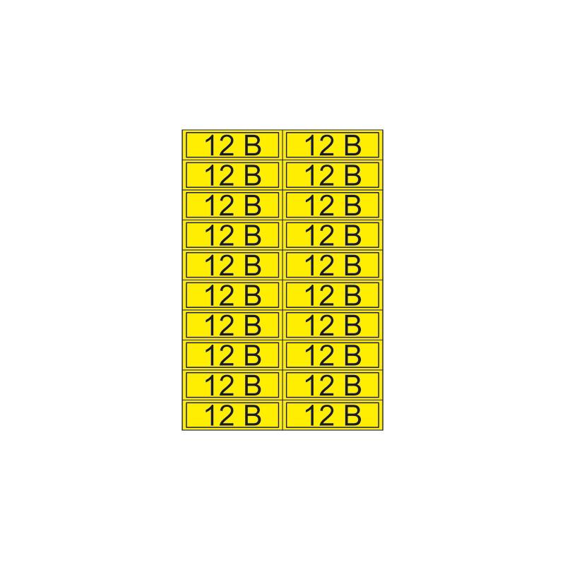 Наклейка знак электробезопасности «12 В» 15х50 мм (20 шт на листе)