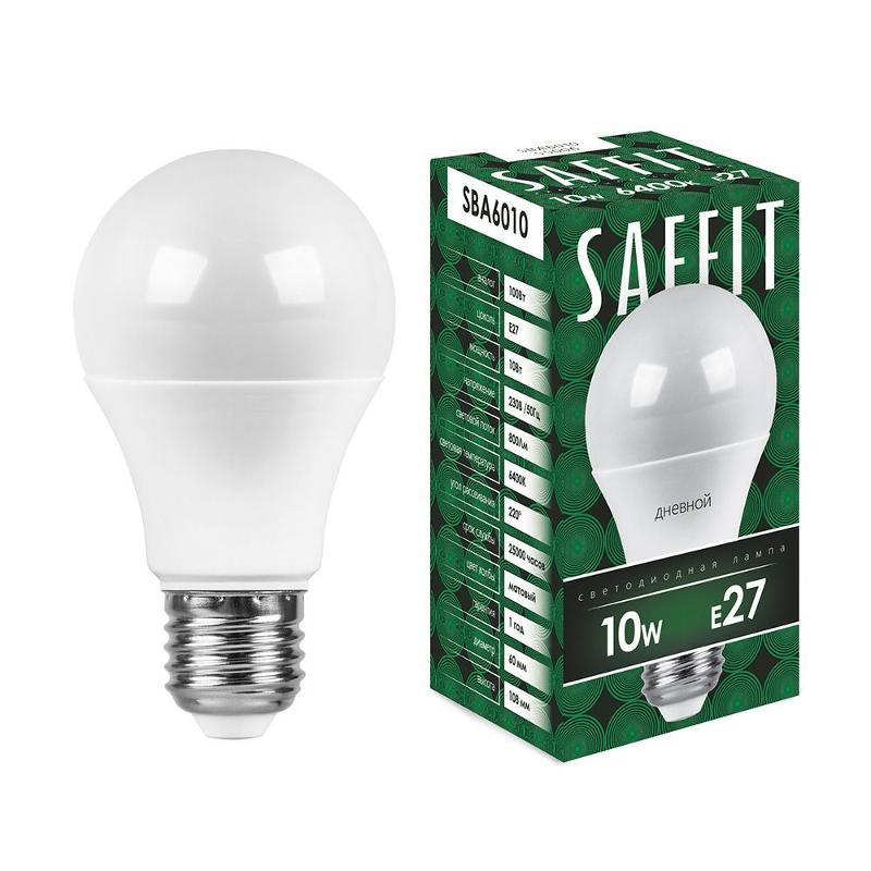 Лампа светодиодная SBA6010 10W 6400K 230V E27 A60