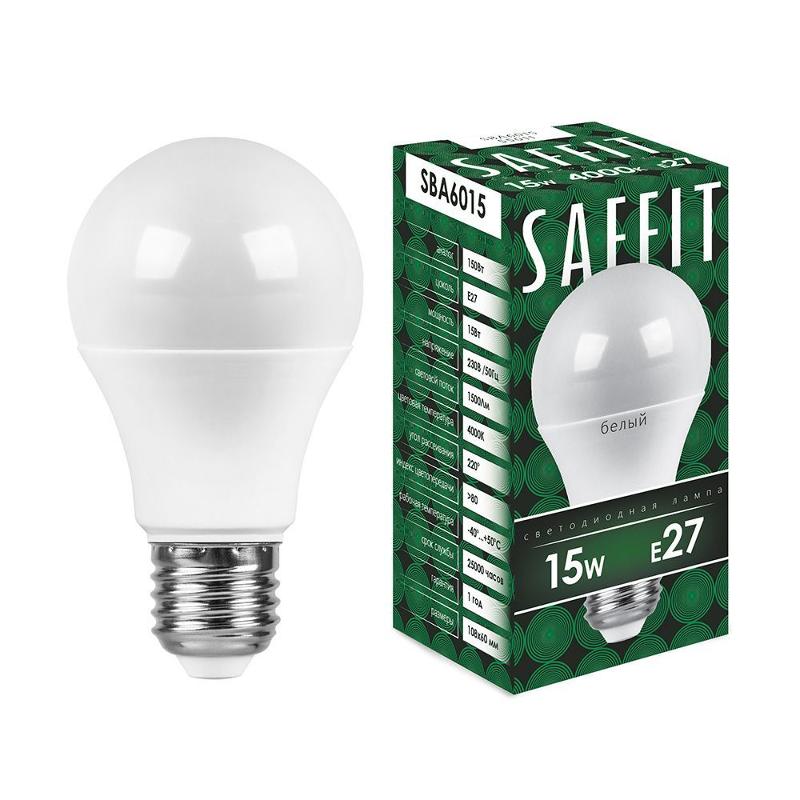 Лампа светодиодная SBA6015 15W 4000K 230V E27 A60