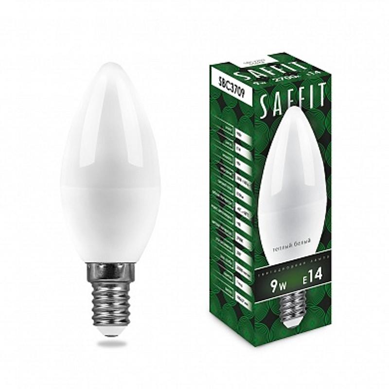 Лампа светодиодная SBC3709 9W 2700K 230V E14 C37 свеча