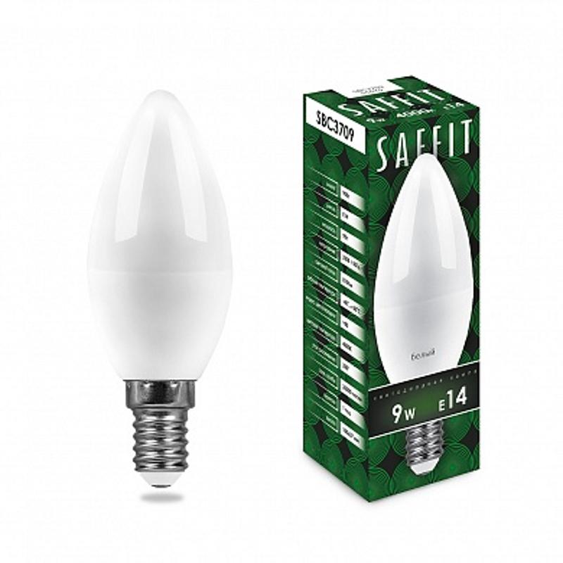 Лампа светодиодная SBC3709 9W 4000K 230V E14 C37 свеча