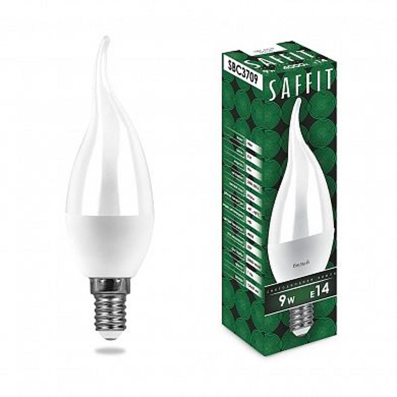 Лампа светодиодная SBC3709 9W 4000K 230V E14 C37T свеча на ветру