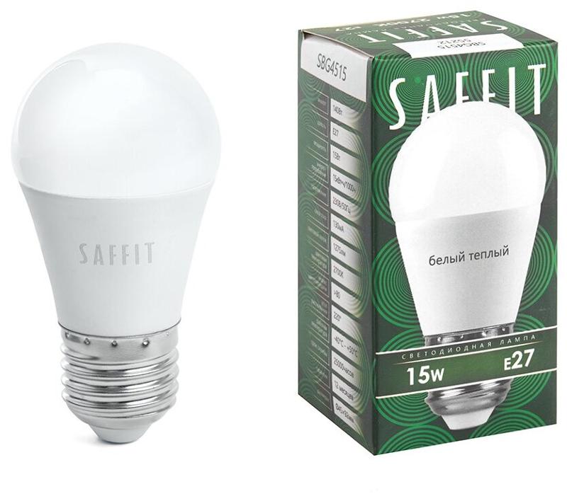 Лампа светодиодная, 15W 230V E27 2700K G45, SBG4515