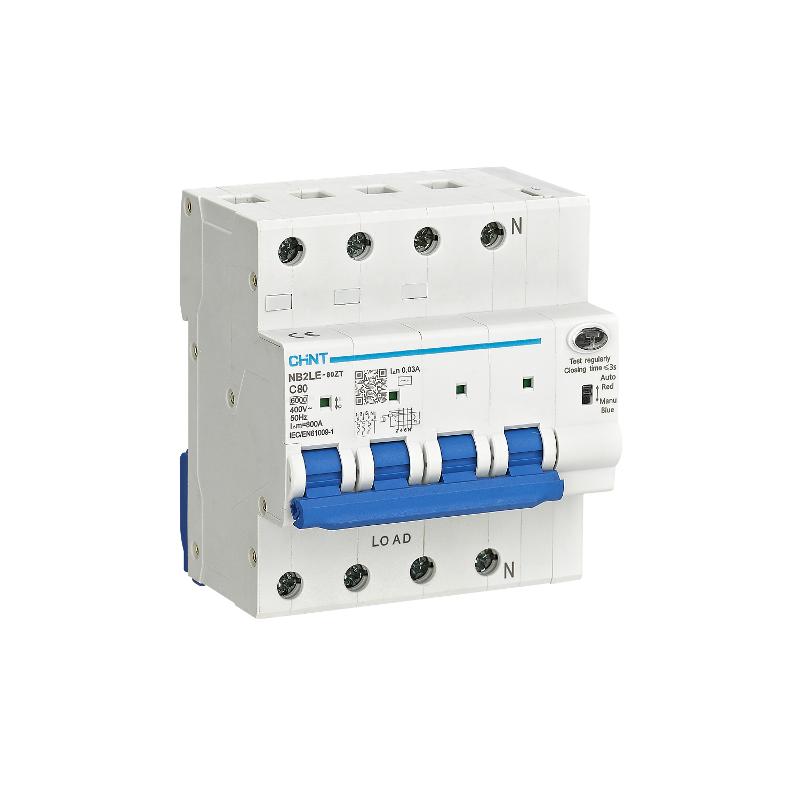Выключатель автоматический дифференциального тока  NB2LE-80ZT 3P+N D6 100мА тип AC 6кА, электронный (R)