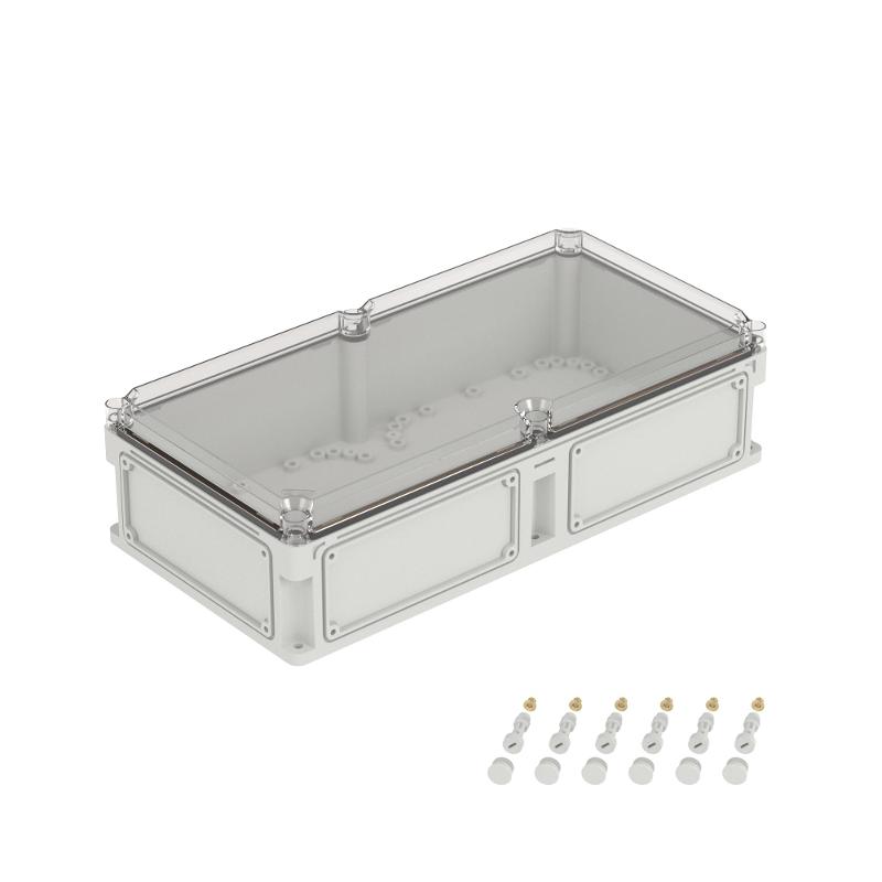 Корпус пластиковый RAM box IP67 600х300х160 мм (высота крышки 35) стенка с выбивными фланцами прозрачная крышка