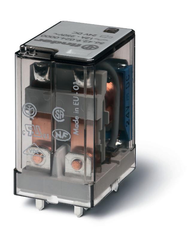 Миниатюрное силовое электромеханическое реле; монтаж на печатную плату; 2CO 12A; контакты AgNi; катушка 48В DC