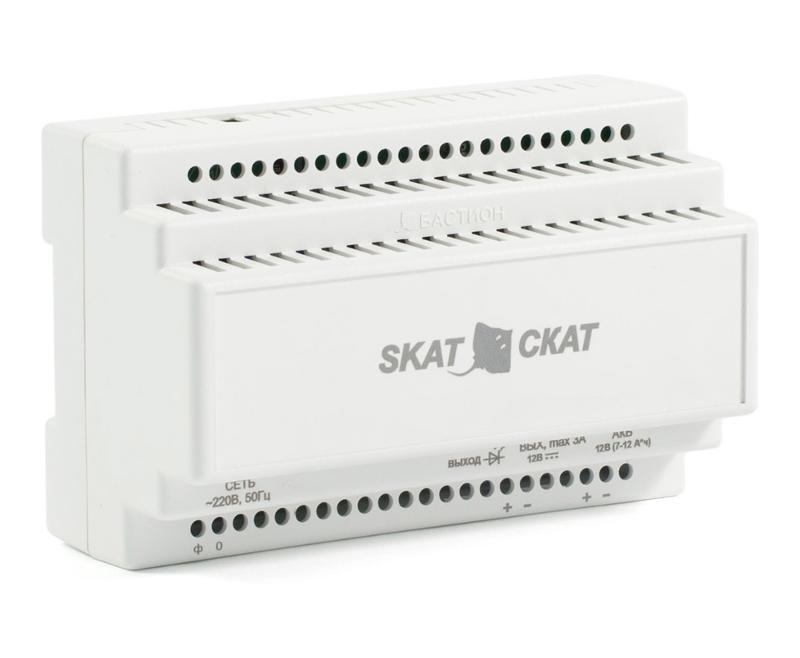 SKAT-24-2,0 DIN источник питания 24В 2А пластиковый корпус под DIN рейку 35 мм