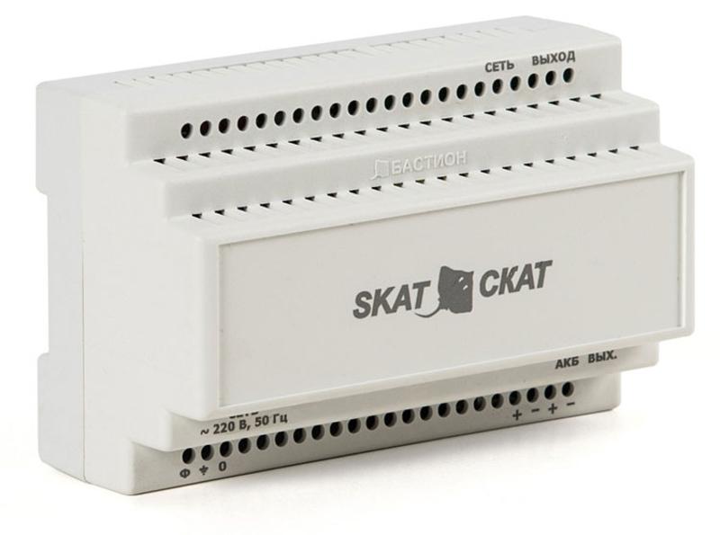 SKAT-12-6,0 DIN источник питания 12В 6А пластиковый корпус под DIN рейку 35 мм
