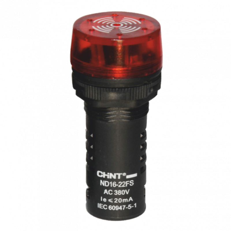Сигнализатор звуковой ND16-22FS Φ22 мм красный LED АС380В (R)