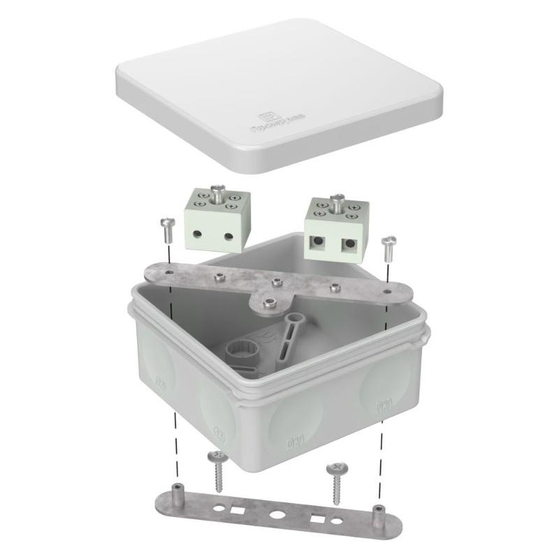 Коробка огнестойкая для о/п двухкомпонентная 60-0210-FR6.0-4 Е15-Е120 RAL7035 80х80х40 серая