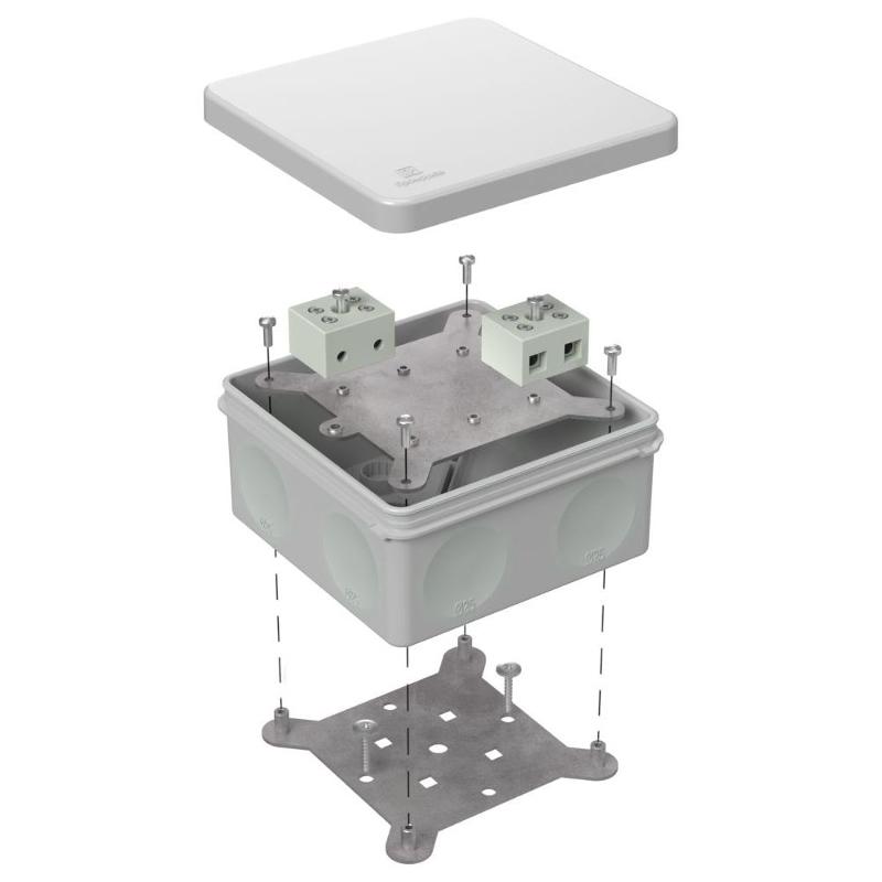 Коробка огнестойкая для о/п двухкомпонентная 60-0300-FR10.0-4 Е15-Е120 RAL7035 100х100х50 (14 шт/кор) серая