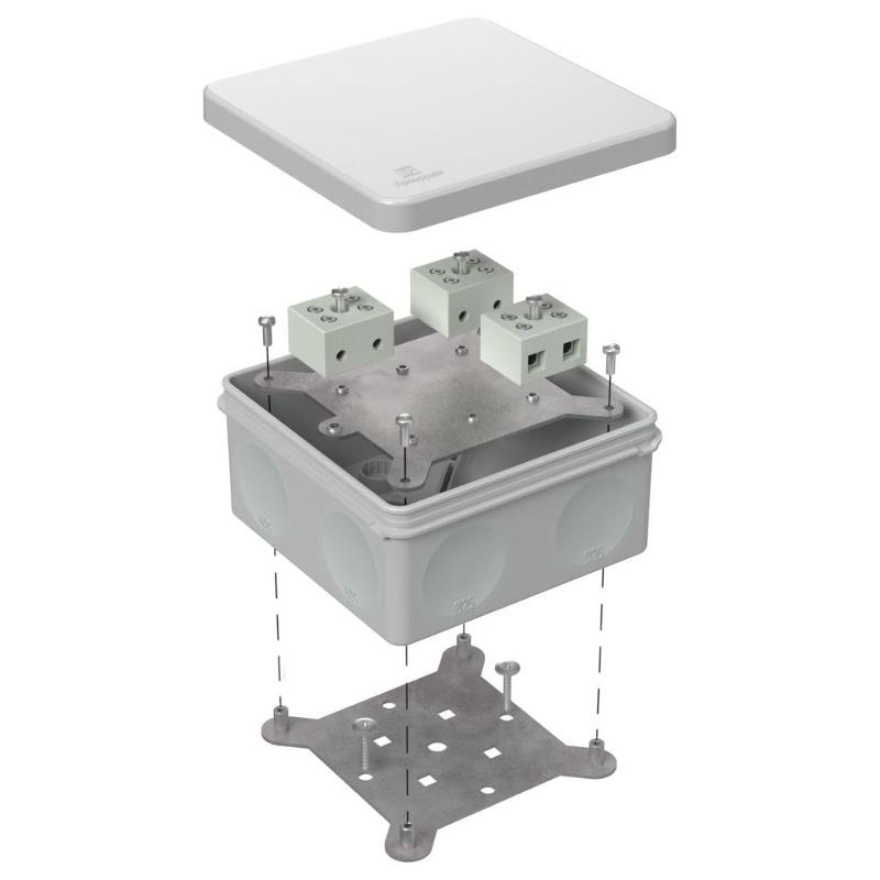 Коробка огнестойкая для о/п двухкомпонентная 60-0300-FR10.0-6 Е15-Е120 RAL7035 100х100х50 (14 шт/кор) серая
