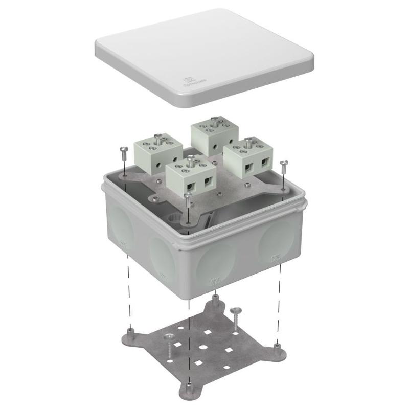 Коробка огнестойкая для о/п двухкомпонентная 60-0300-FR10.0-8 Е15-Е120 RAL7035 100х100х50 (14 шт/кор) серая