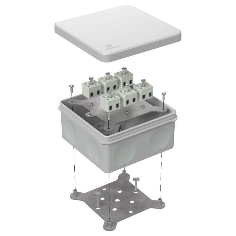 Коробка огнестойкая для о/п двухкомпонентная 60-0300-FR2.5-12 Е15-Е120 RAL7035 100х100х50 (14 шт/кор) серая