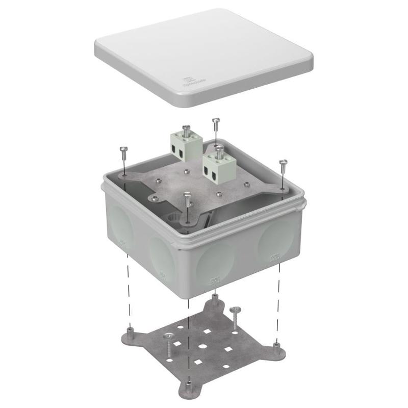 Коробка огнестойкая для о/п двухкомпонентная 60-0300-FR2.5-4 Е15-Е120 RAL7035 100х100х50 (14 шт/кор) серая