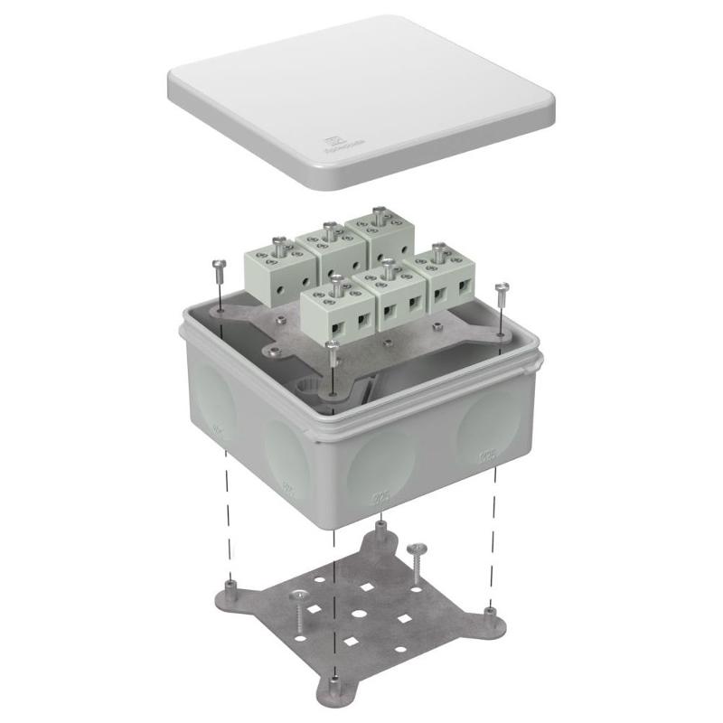Коробка огнестойкая для о/п двухкомпонентная 60-0300-FR6.0-12 Е15-Е120 RAL7035 100х100х50 (14 шт/кор) серая