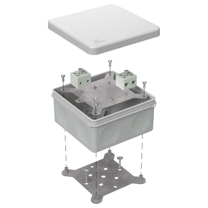 Коробка огнестойкая для о/п двухкомпонентная 60-0300-FR6.0-4 Е15-Е120 RAL7035 100х100х50 (14 шт/кор) серая