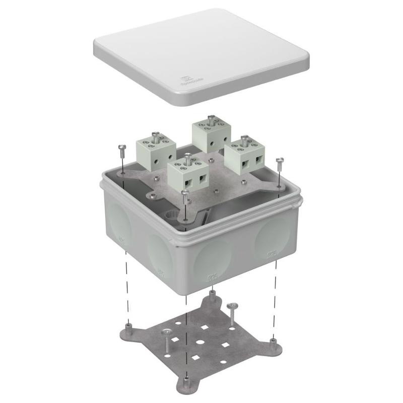 Коробка огнестойкая для о/п двухкомпонентная 60-0300-FR6.0-8 Е15-Е120 RAL7035 100х100х50 (14 шт/кор) серая