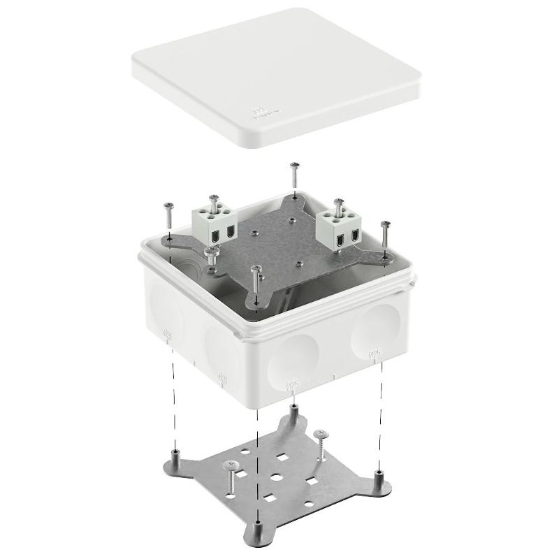 Коробка огнестойкая для о/п двухкомпонентная 60-0300-FR2.5-4 Е15-Е120 RAL9003 100х100х50 (14 шт/уп)