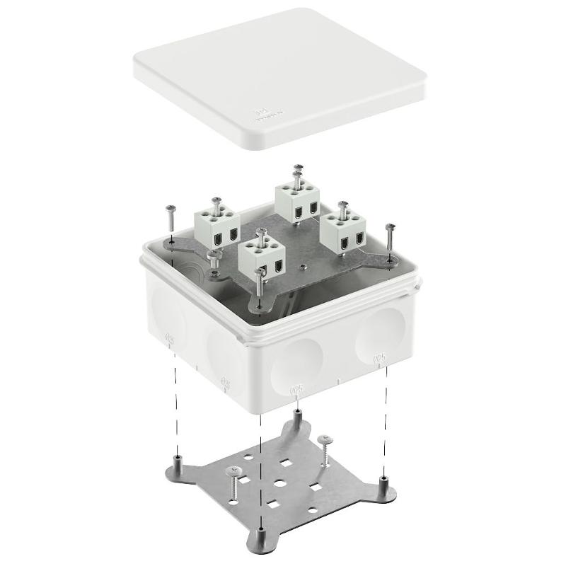 Коробка огнестойкая для о/п двухкомпонентная 60-0300-FR2.5-8 Е15-Е120 RAL9003 100х100х50 (14 шт/уп)