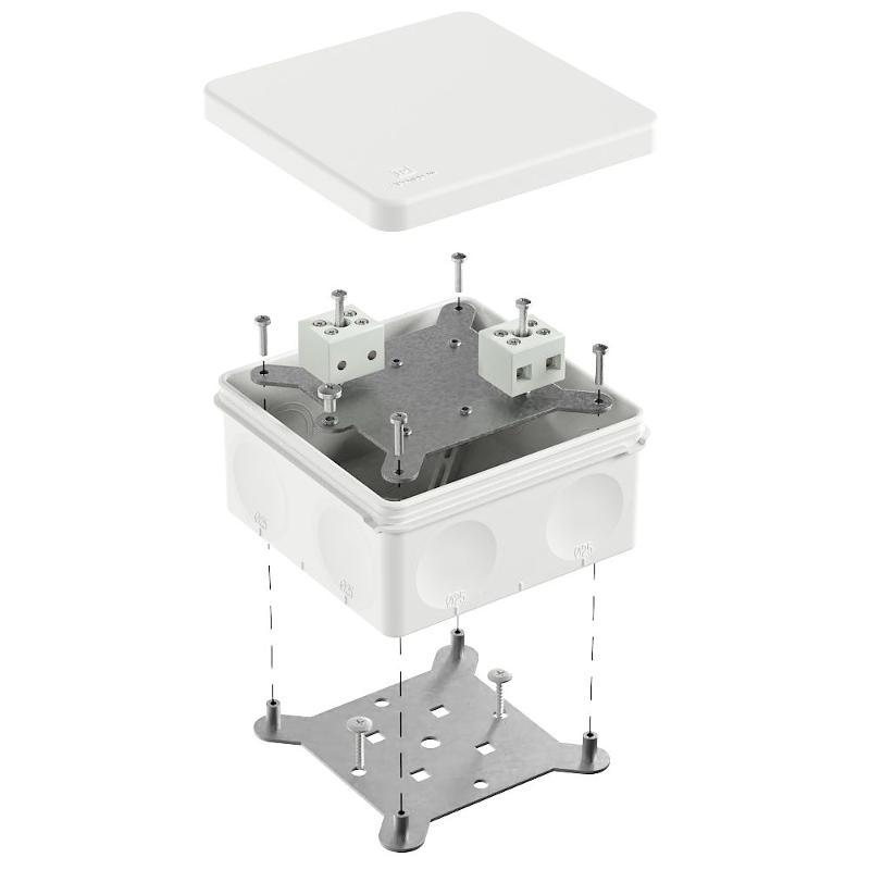 Коробка огнестойкая для о/п двухкомпонентная 60-0300-FR6.0-4 Е15-Е120 RAL9003 100х100х50 (14 шт/уп)