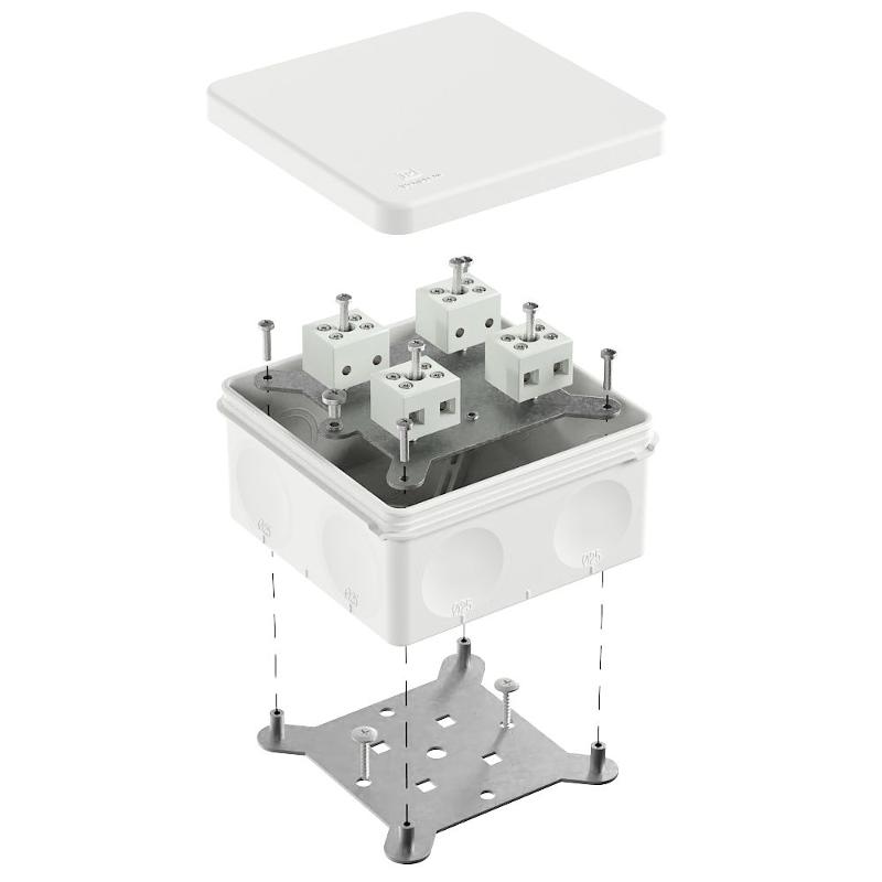Коробка огнестойкая для о/п двухкомпонентная 60-0300-FR6.0-8 Е15-Е120 RAL9003 100х100х50 (14 шт/уп)