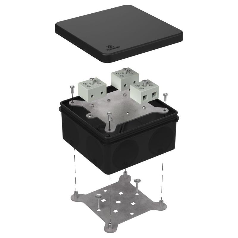 Коробка огнестойкая для о/п двухкомпонентная 60-0300-FR10.0-6 Е15-Е120 RAL9005 100х100х50 (14 шт/кор) черная