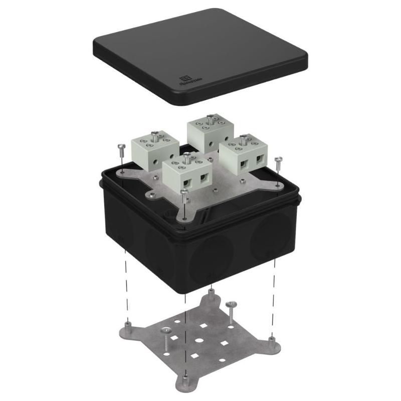 Коробка огнестойкая для о/п двухкомпонентная 60-0300-FR10.0-8 Е15-Е120 RAL9005 100х100х50 (14 шт/кор) черная