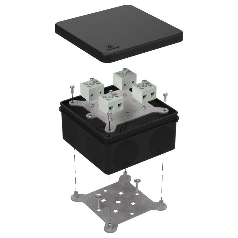 Коробка огнестойкая для о/п двухкомпонентная 60-0300-FR6.0-8 Е15-Е120 RAL9005 100х100х50 (14 шт/кор) черная