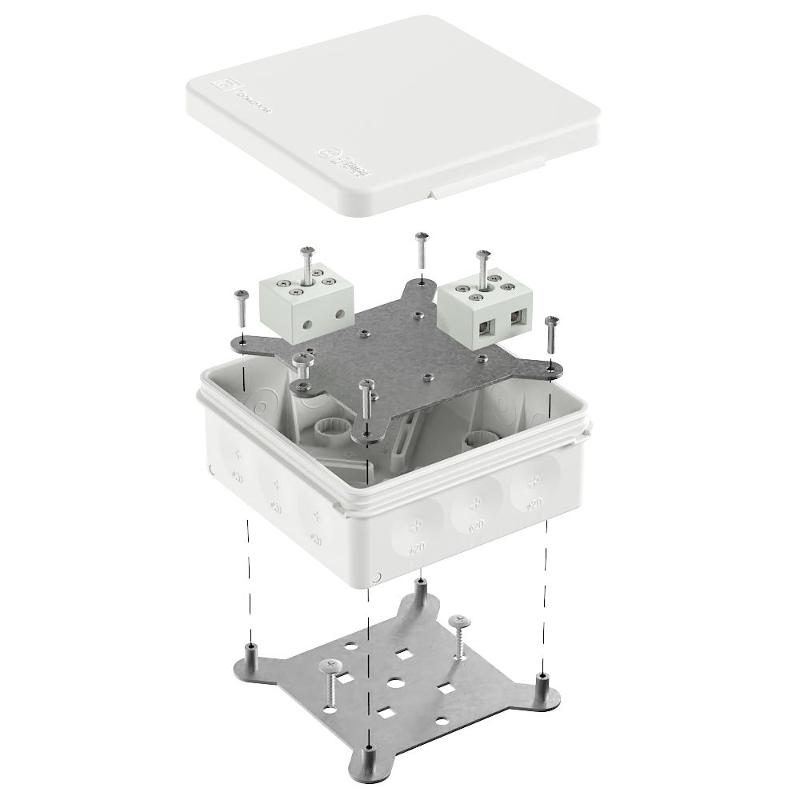 Коробка огнестойкая для о/п двухкомпонентная 60-0303-FR10.0-4 Е15-Е120 RAL9003 100х100х40 (16 шт/уп)