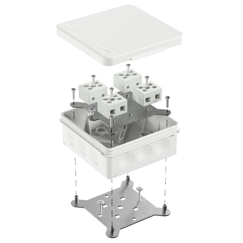 Коробка огнестойкая для о/п двухкомпонентная 60-0303-FR10.0-8 Е15-Е120 RAL9003 100х100х40 (16 шт/кор)
