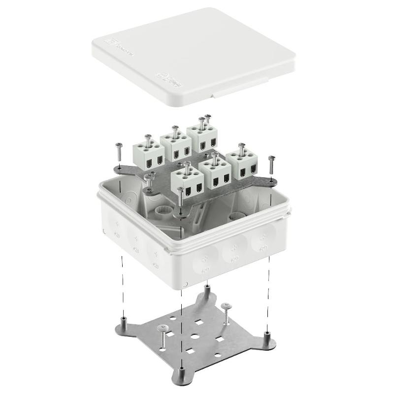 Коробка огнестойкая для о/п двухкомпонентная 60-0303-FR2.5-12 Е15-Е120 RAL9003 100х100х40 (16 шт/кор)
