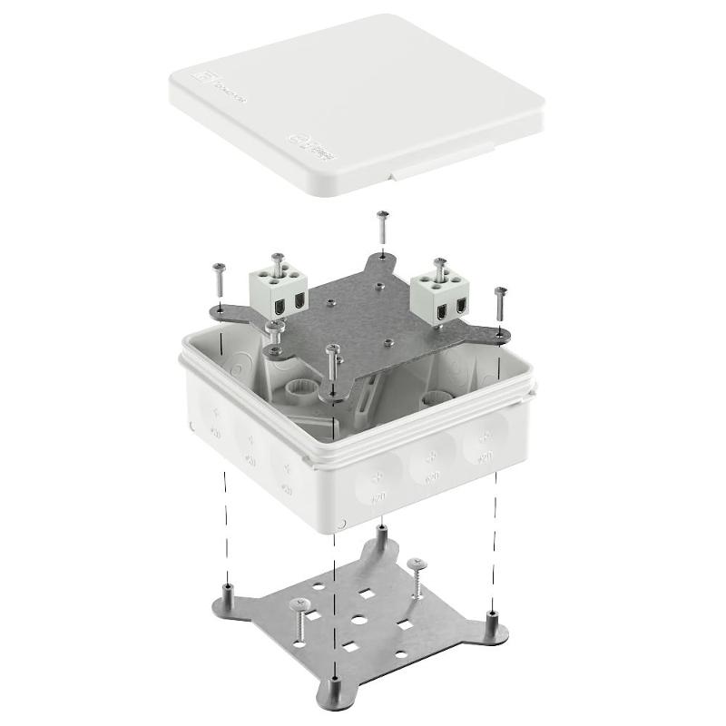 Коробка огнестойкая для о/п двухкомпонентная 60-0303-FR2.5-4 Е15-Е120 RAL9003 100х100х40 (16 шт/кор)