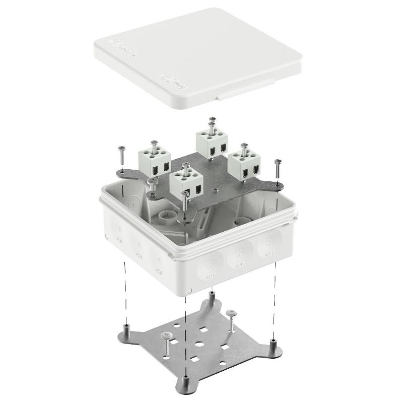 Коробка огнестойкая для о/п двухкомпонентная 60-0303-FR2.5-8 Е15-Е120 RAL9003 100х100х40 (16 шт/кор)
