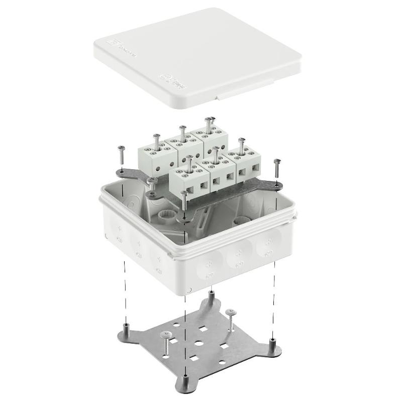Коробка огнестойкая для о/п двухкомпонентная 60-0303-FR6.0-12 Е15-Е120 RAL9003 100х100х40 (16 шт/кор)