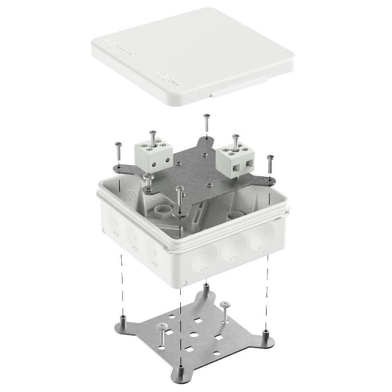 Коробка огнестойкая для о/п двухкомпонентная 60-0303-FR6.0-4 Е15-Е120 RAL9003 100х100х40 (16 шт/кор)