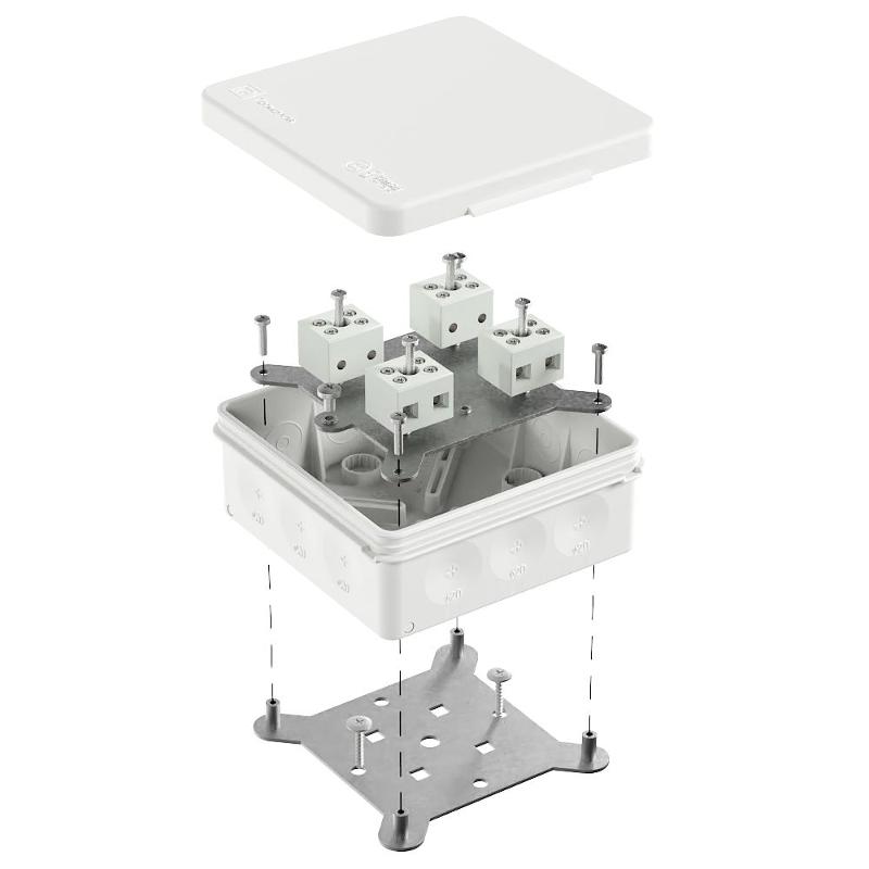 Коробка огнестойкая для о/п двухкомпонентная 60-0303-FR6.0-8 Е15-Е120 RAL9003 100х100х40 (16 шт/кор)