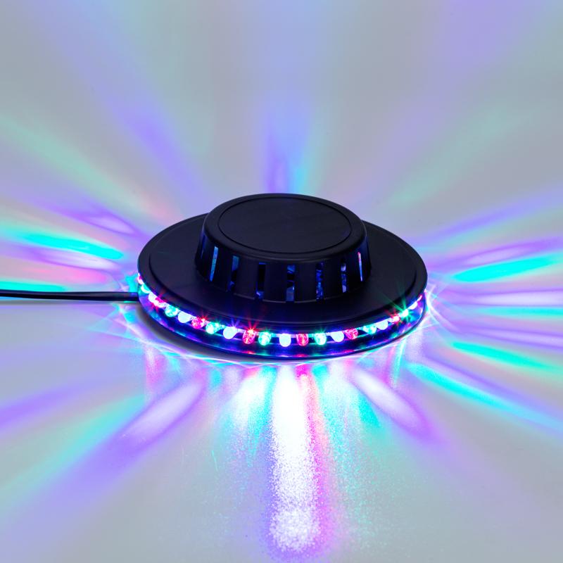 Диско-лампа Летающая тарелка 48 LED, черный корпус, 230В
