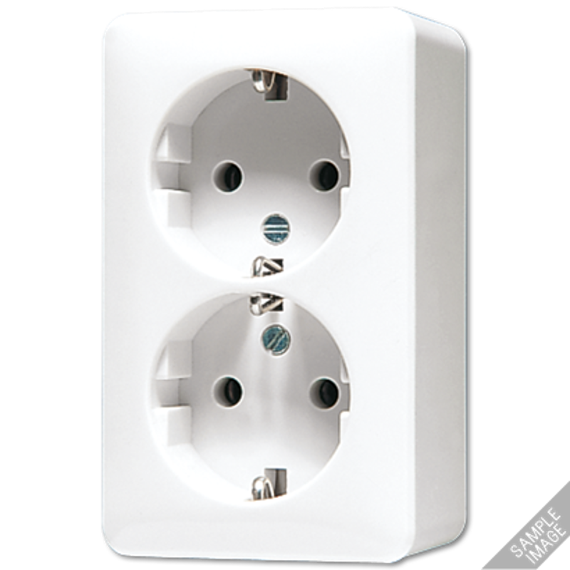 SCHUKO®-розетка 16 A / 250 B, двойная, накладной монтаж; дюропласт; слоновая кость; AP600