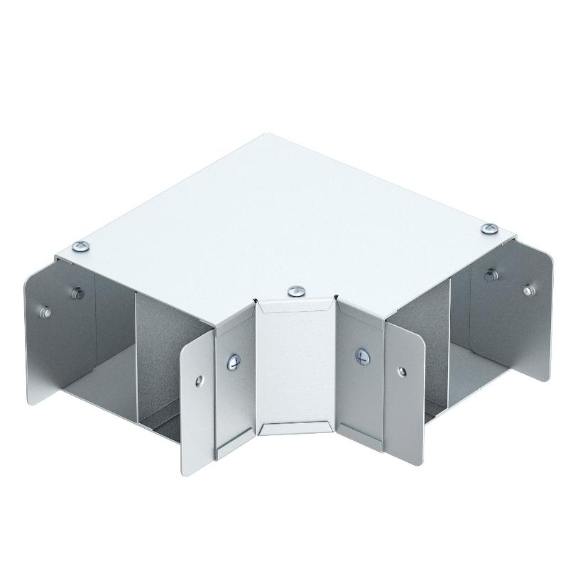 Угловая секция 90° 2-канальная с крышкой 150х75мм, FS (SA6390T-2EC)