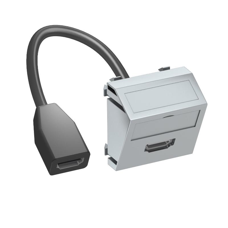 Мультимедийная рамка HDMI Modul45 (серебристый) (MTS-HD F AL1)
