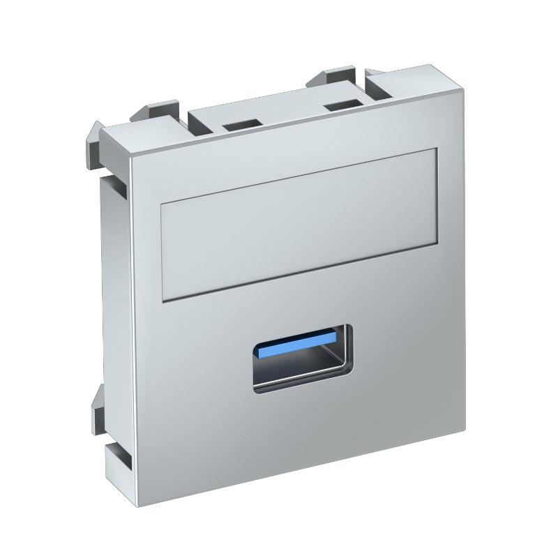 Мультимедийная рамка USB 3.0 A Modul45 (серебристый) (MTG-U3A S AL1)