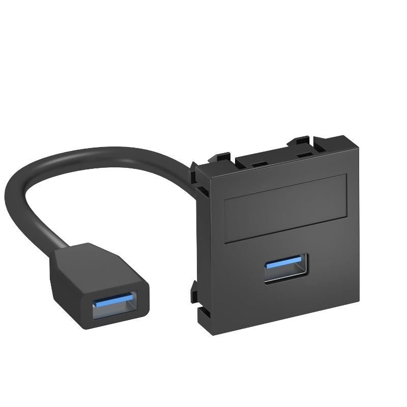 Мультимедийная рамка USB 3.0 A-A Modul45 (черный) (MTG-U3A F SWGR1)