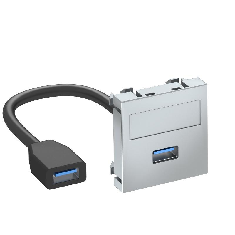 Мультимедийная рамка USB 3.0 A-A Modul45 (серебристый) (MTG-U3A F AL1)