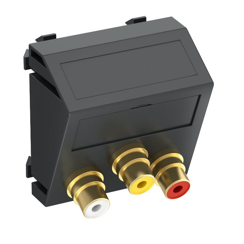 Мультимедийная рамка Audio-Video Modul45 (черный) (MTS-12R L SWGR1)
