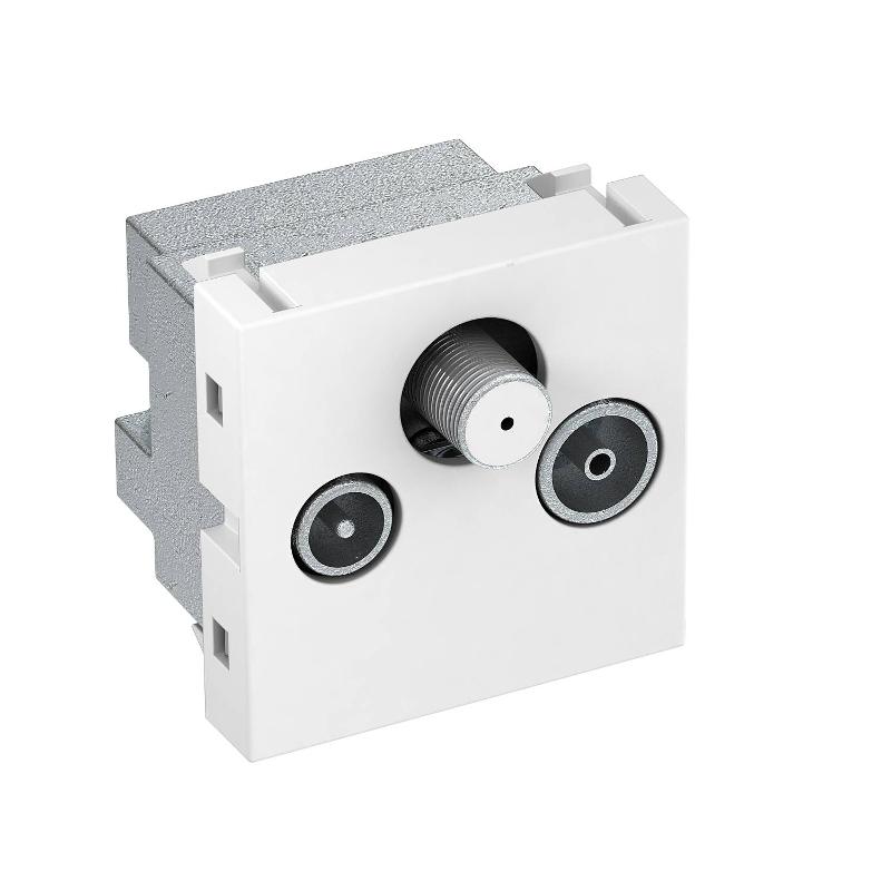 Антенная розетка TB+радио+спутник Modul45 45x45 мм (белый) (ANT-3SD RW1)